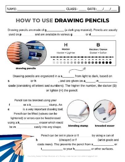 How to Use Drawing Pencils - Visual Arts Drawing Media by Riekreate How To Use Drawing Pencils, Drawing Foundations, Visual Arts Drawing, Art Sub Lessons, Daily Sketchbook, Beginner Drawing Lessons, Art Critique, Art Handouts, Teaching Drawing