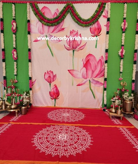 Diy Seemantham Decoration, Seemantham Decoration, Pellikuthuru Decor, Haldi Decoration, Home Flower Decor, Function Hall, Housewarming Decorations, Maternity Ideas, Diy Baby Shower Decorations