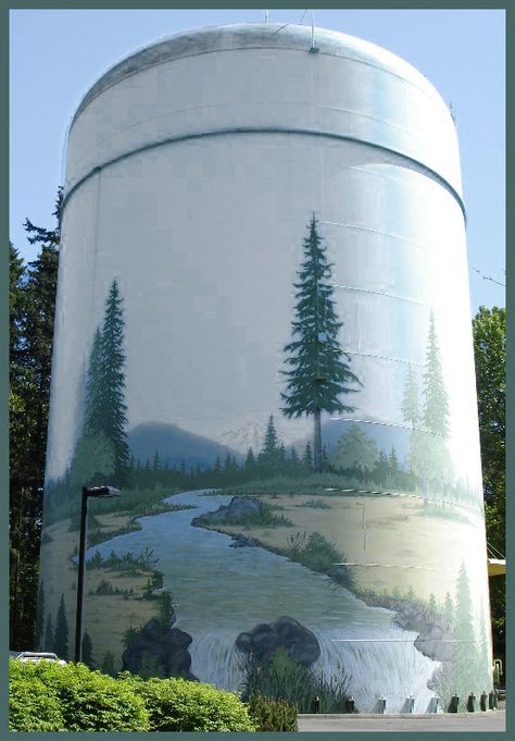 Sammamish Plateau - Washington, U.S. Mural Outdoor, Silo Art, Outdoor Mural, 3d Murals, Pavement Art, Grain Elevators, Tank Art, Water Towers, San Juan Island