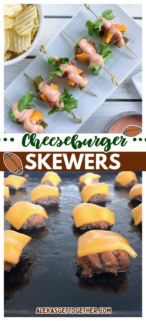 Bunless Sliders, Cheeseburger Skewers, Mini Burger Skewers, Mini Burger Sliders Parties, Mini Burgers Party Finger Foods, Cheese Burger Sliders, Cheeseburger Sliders Oven Baked, Cheeseburger Appetizer Mini Burgers, Burger Bites