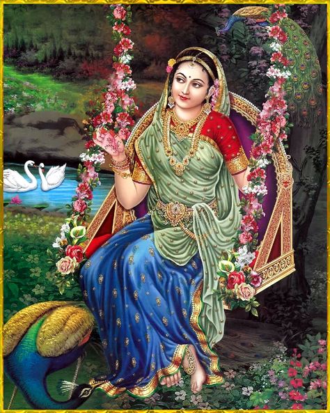 Images Of Radha Rani, Radha Rani With Devotee, Radha Rani Ashtami, Goddess Radha Rani, Radha Rani Image Barsana, Krishna Avatar, Indian Women Painting, Lord Photo, Radha Krishna Wallpaper