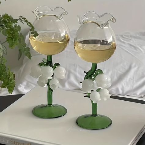 Decorated wine glasses