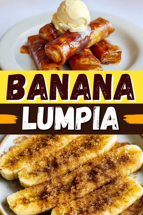 Banana Lumpia is a delightful fusion of sweet and crispy, featuring ripe, cinnamon sugar coated bananas and jackfruit wrapped in a golden lumpia wrapper. Banana Lumpia Recipe, Banana Lumpia, Lumpia Wrapper, Lumpia Recipe, Easy Filipino Recipes, Canned Jackfruit, Fusion Recipes, Raspberry Cookies, Banana Bites