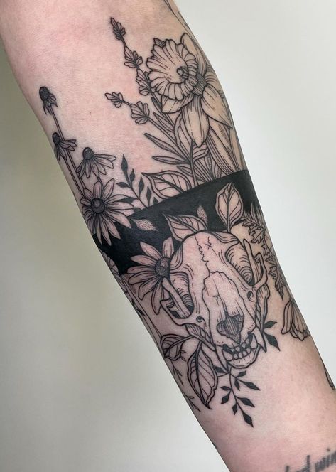 Woodsy Tattoos, Birthday Tattoos, Skull Tattoo Flowers, Possible Tattoo, Arm Tattoo Ideas, Nyc Tattoo, Funky Tattoos, Birthday Tattoo, Wildflower Tattoo