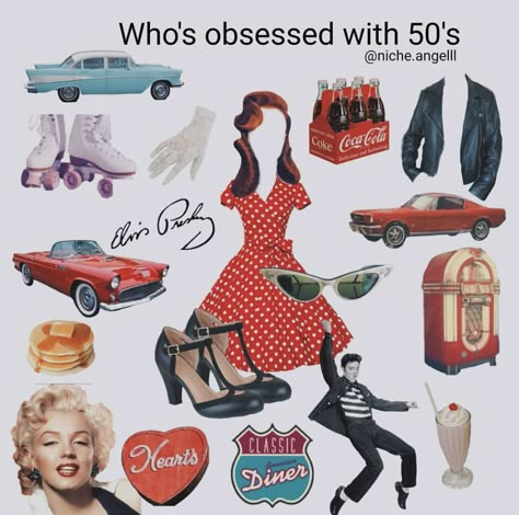 1950s Suburbia Aesthetic Outfits, Vintage 1950s Aesthetic Outfits, 50s Fashion Moodboard, Anni 50 Aesthetic, 50's Aesthetic 1950s, Grease Aesthetic Outfits, Outfit 50s Mujer, 1950s Aesthetic Outfits, Vintage Aesthetic Outfits 50s