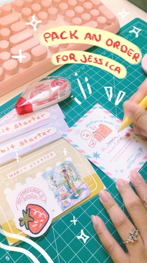 Small Shop Packaging, Sticker Shop Packaging, Toybox Ideas, Merch Packaging, Order Packaging Ideas, Small Business Plan Ideas, Shop Packaging, Kawaii Store, Order Packaging