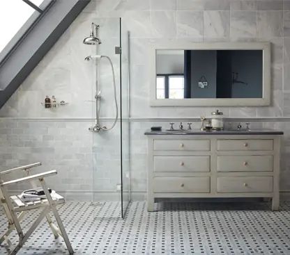 Tiles For Walls & Floors | Paint & Bathrooms | Fired Earth | Fired Earth Fired Earth Bathroom, Fired Earth Tiles, Soho House Berlin, Wet Room Flooring, Built In Bath, Hampton Bays, Gorgeous Tile, Costa Nova, Natural Flooring