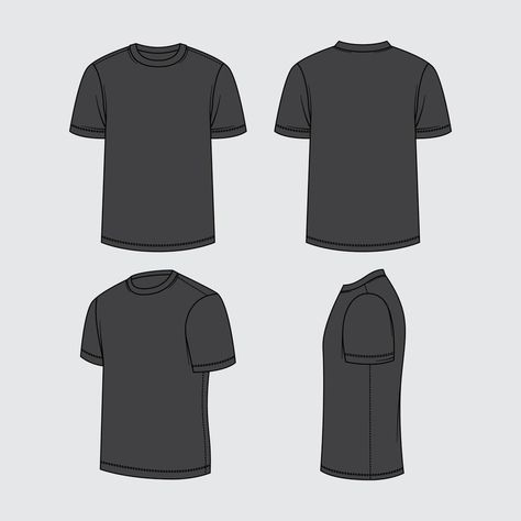 T Shirt Outline Template, Commercial Gym Design, T Shirt Sketch, Plain Black T Shirt, Shirt Sketch, T Shirt Template, Tshirt Printing, Tshirt Printing Design, Men Stylish Dress