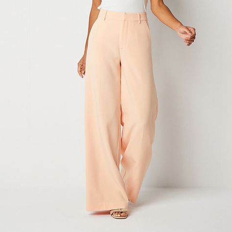 Peach Parfait, Peach Colour, Light Peach, Wide Leg Pant, Leg Pants, Wide Leg Pants, Wide Leg, High Rise, Trousers