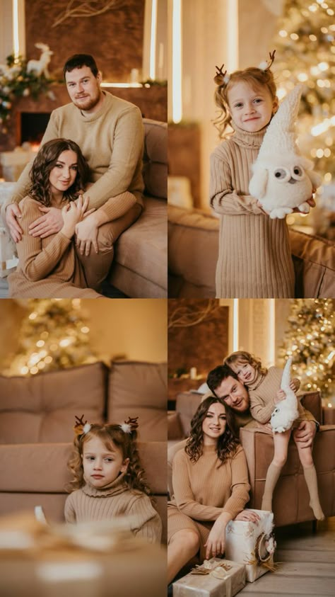 New Year Family Outfit Ideas, New Years Family Photoshoot, New Year Family Photoshoot, In Home Christmas Photoshoot Family, At Home Christmas Photoshoot Family, Indoor Christmas Photos, Christmas Styled Shoot, Winter Family Photoshoot, Holiday Photos Outfits