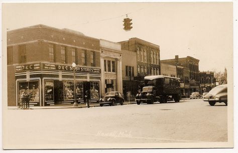 https://flic.kr/p/f55aCy | Grand River Ave., Howell, Michigan, rppc. Howell Michigan, Vintage Michigan, In Memoriam, Memory Care, Paris Texas, Writing Ideas, Livingston, Historical Photos, Michigan