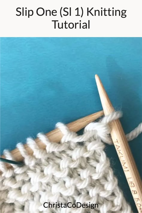 Learn how to slip one in knitting. Quick and easy tutorial for Sl 1 knitting. How To Slip Stitch Knitting, Slip Knitting Stiches, Knitting Slip Stitch, Knit Slip Stitch Patterns, Slip Stitch Knitting Patterns, Knit Slip Stitch, Knitting Colorwork, Knit Throw Blanket Pattern, Types Of Knitting Stitches