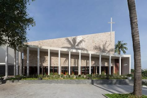 Gallery of The Kham Mang Chapel / BHA - 2 Church Design Architecture, Church Building Design, Pentecostal Church, Mosque Design, Modern Office Interiors, Facade Architecture Design, Modern Church, Sacred Architecture, Religious Architecture