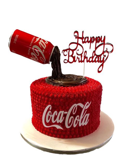 Coke Cola Cake Design, Pastel Cocacola, Bolo Coca Cola, Coca Cola Party, Coke Cake, Anti Gravity Cake, Popcorn Cake, Coca Cola Cake, Cola Cake