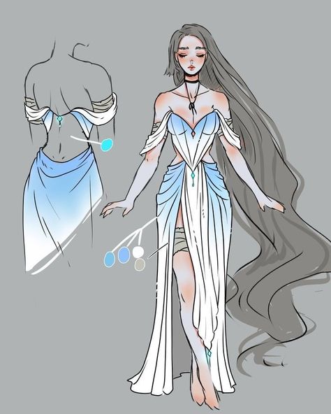 repost ; creds to owners Goddess Outfit Drawing, Made Of Stardust, Art Character Design, Clothing Design Sketches, Anime Clothes, Drawing Anime Clothes, Dress Design Sketches, Fashion Illustration Dresses, Dress Sketches