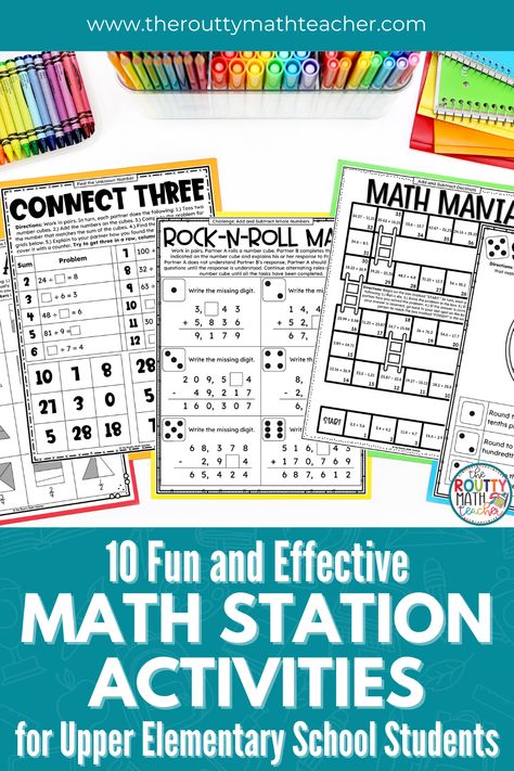 Are your math stations in need of a boost? Discover these 10 captivating small group math activities that will bring excitement and joy to your classroom! Engage your students with interactive math games, hands-on manipulatives, challenging puzzles, and innovative technology tools. Watch as your students deepen their understanding and develop a true love for math. Transform your math stations into hubs of learning and discovery today! #MathStations #EngagingMathActivities #StudentEngagement Math Stations 2nd, Math Night Activities Elementary, Interactive Math Games, Small Group Math Activities, Math Centres, Small Group Math, Math Night, Math Station, Problem Solving Activities