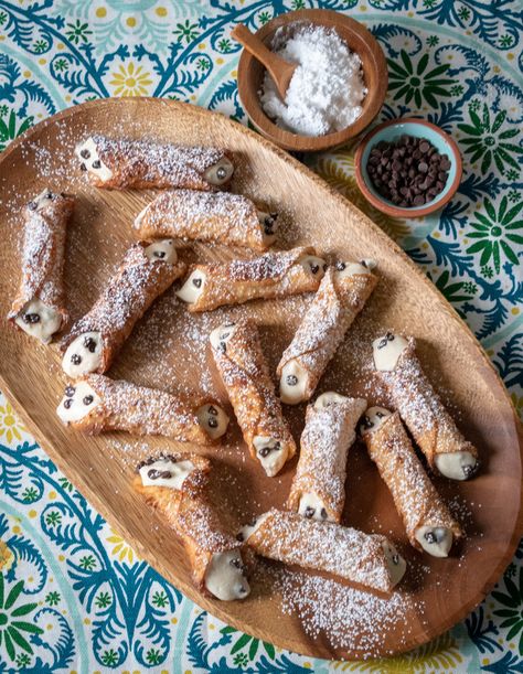 Vegan Chocolate Chip Cannoli — 86 Eats Chocolate Chip Cannoli, Cannoli Recipe, Cooking Tofu, Vegetarian Desserts, Vegan Italian, Vegan Christmas, Vegan Chocolate Chip, Vegan Treats, Vegan Dessert Recipes