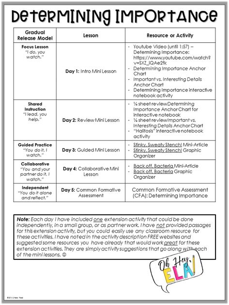 Determining Importance Lessons – Oh hey, ELA! Determining Importance Activities, Determining Importance Anchor Chart, Determining Importance, Comprehension Graphic Organizers, Reading Mini Lessons, Preschool Lesson Plan Template, Literacy Coach, Thinking Strategies, 6th Grade Reading