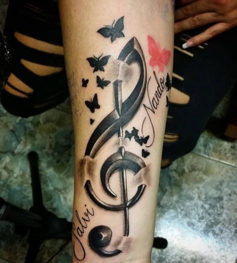 Music Tattoos Love Music Tattoo, Guitar Tattoos, Music Symbol Tattoo, Heartbeat Tattoo Design, 3d Music, Music Tattoo Sleeves, Music Notes Tattoo, Heartbeat Tattoo, Music Note Tattoo