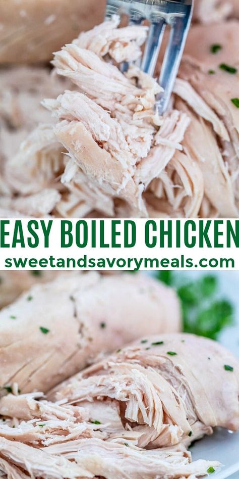 Boiled Chicken is a perfectly healthy meal that is tender, flavorful and full of proteins. Lunch List, Foil Baked Chicken, Boil Chicken, Boiled Chicken Recipes, Flexitarian Recipes, Boiled Chicken Breast, Chicken Keto, Chicken Skillet Recipes, Chicken Recipes Video