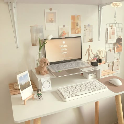 Cozy Desk, Study Desk Decor, Study Decor, Desk Inspiration, Desk Makeover, Study Room Decor, Room Desk, Cute Room Ideas, Minimalist Room