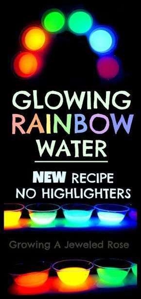 Neon Painting Ideas Easy, Glowing Water, Glow Water, Fluorescent Paint, Rainbow Water, Glow Paint, Dark Paint, Dark Party, Educational Activities For Kids