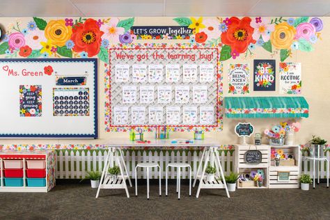 Shabby Chic Classroom Decor, Garden Theme Classroom, Shabby Chic Classroom, Liquid Chalk Markers, Plastic Letters, Teacher Created Resources, Chalk Markers, Classroom Walls, Encouragement Cards