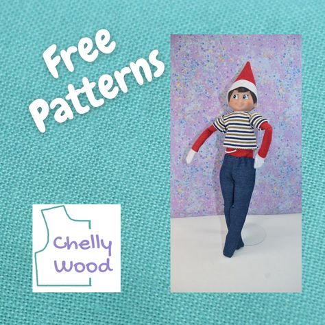 Doll Shirt Pattern Free, Diy Elf On The Shelf Clothes, Shelf Crafts, Jeans And A Crop Top, Sew Jeans, Free Doll Clothes Patterns, Jeans Pattern, Shelf Elf, Awesome Elf On The Shelf Ideas