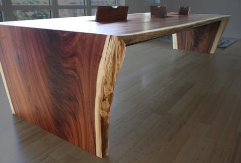 Conference table w/live edge waterfall bases Natural Edge Table, Live Edge Conference Table, Wood Conference Table, Custom Dresser, Table Live Edge, Live Edge Dining Table, Custom Chair, Counter Height Dining Table, Walnut Dining Table