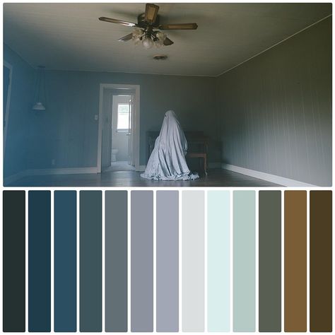 Color Film Collection on Instagram: “A Ghost Story” Movie Color Palette, A Ghost Story, Film Collection, Cinema Colours, Ghost House, House Color Palettes, Ghost Story, While You Were Sleeping, Color Film