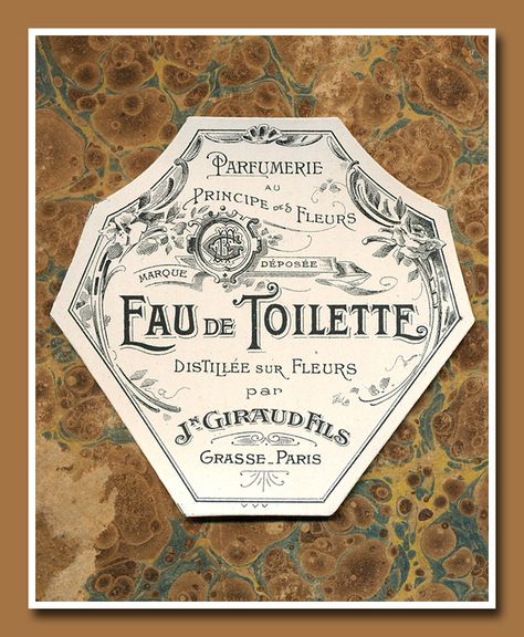 Label 11a French Perfume Labels, French Apothecary, French Typography, Perfume Label, Apothecary Labels, French Ephemera, Vintage Packaging, Images Vintage, Vintage Typography