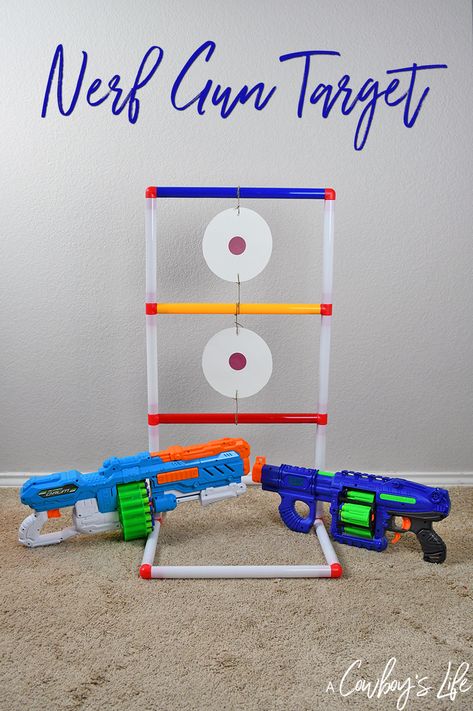 How to make a DIY Nerf Target. Fun indoor activity for kids! Diy Nerf Targets, Nerf Target, Nerf Games, Carnival Games For Kids, Library Crafts, Nerf Birthday Party, Nerf Party, Pe Games, Fun Indoor Activities