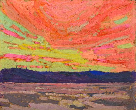 Tom Thomson Paintings, Tom Thomson, Group Of Seven, Canadian Painters, Summer Painting, Sunset Summer, Canadian Art, Oil Painting Reproductions, Painting Reproductions