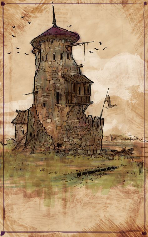 Luis Fernandez, Castle Drawing, Castle Art, Spaceship Art, Landscape Concept, Architectural Sketch, Building Art, Fantasy House, Fantasy City