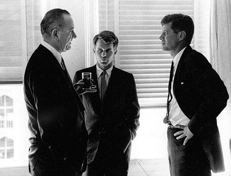 Lyndon B Johnson, left, with Bobby and John Kennedy, right, in 1960 Lyndon Johnson, Lyndon B Johnson, Biltmore Hotel, Presidents Of The United States, John Fitzgerald, Historical People, The Kennedys, Marie Curie, American Presidents