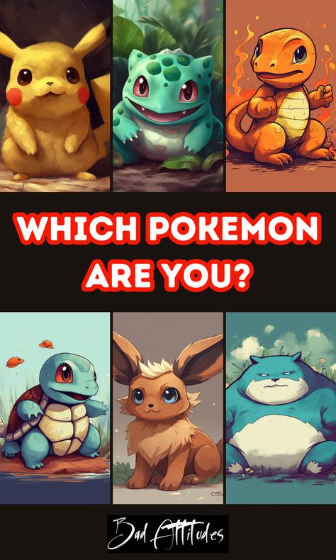 Which Pokemon Are You Quiz - Bad Attitudes Which Pokemon Are You, Which Anime Character Are You, Pokemon Quizzes, Pokemon Trivia, Mha Quiz, What Pokemon Are You, Pokemon Personalities, Anime Quiz, Anime Quizzes