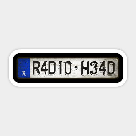 Car license plates of band:Radiohead are an experimental rock band from the United Kingdom, formed in 1985. The band consists of Thom Yorke, Jonny Greenwood, Ed O'Brien, Colin Greenwood -- Choose from our vast selection of stickers to match with your favorite design to make the perfect customized sticker/decal. Perfect to put on water bottles, laptops, hard hats, and car windows. Everything from favorite TV show stickers to funny stickers. For men, women, boys, and girls. Radiohead Stickers, Cool Stickers For Laptop, Iconic Stickers, Grunge Stickers, Stickers Rock, Funny Car Bumper Stickers, Stickers For Phone, Cool Laptop Stickers, Colin Greenwood