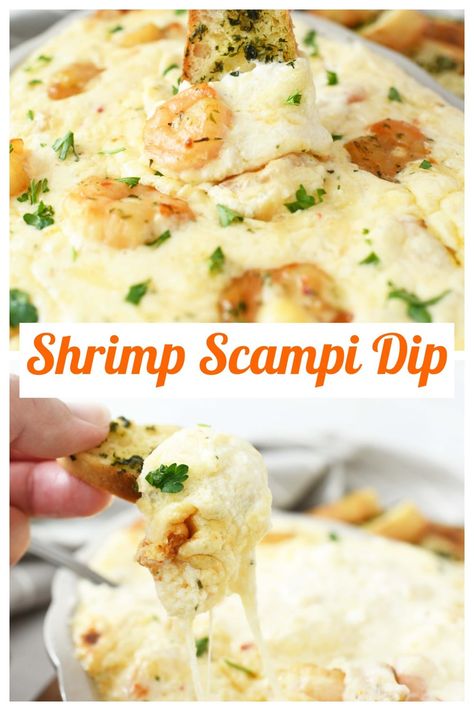 Shrimp Scampi Dip Appetizers, Frozen Shrimp Appetizers, Shrimp Scampi Dip, Warm Dip Recipes, Cheesy Shrimp, Shrimp Dip Recipes, Food Bites, How To Make Shrimp, Shrimp Dip