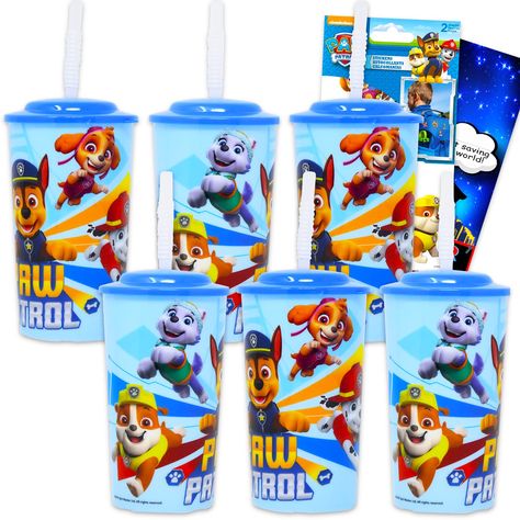 PRICES MAY VARY. Paw Patrol Sippy Cup Set - 6 Pack Paw Patrol Tumbler with Straw Bundle With Paw Patrol Stickers (Paw Patrol Cup for Toddlers Kids Adults). This Nickelodeon Paw Patrol party favor bundle comes with 6 Paw Patrol cups with lid and straw, each able to hold 16 oz. Sure to be a hit with Paw Patrol fans of all ages, these Paw Patrol tumblers are great to use as party favors, party supplies, goodie bag fillers, gift basket fillers, and more! Each durable cup depicts colorful artwork fea Paw Patrol Party Ideas Boys, Paw Patrol Cup, Paw Patrol Tumbler, Paw Patrol Goodie Bags, Paw Patrol Party Favor, Paw Patrol Cups, Superhero Door, Toddler Party Favors, Paw Patrol Party Favors