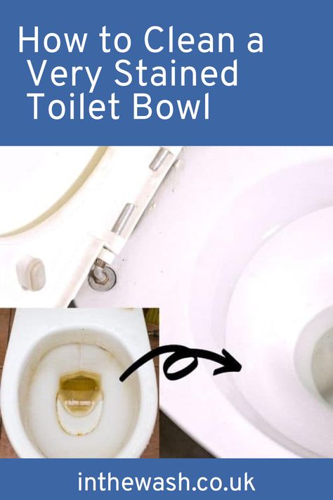 Nobody likes a dirty-looking loo, so here are some top tips and trick on how to clean a very stained toilet bowl. You'll have a sparkling bathroom throne to be proud of in no time at all. Best Toilet Bowl Cleaner, Homemade Toilet Bowl Cleaner, Cleaning Toilet Stains, Clean Toilet Bowl Stains, Toilet Bowl Stain, Toilet Bowl Stains, Toilet Cleaning Hacks, Toilet Stains, Clean Toilet