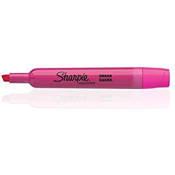 Amazon.com : Sharpie 25009 Sanford Brands Tank Highlighters, Chisel Tip, Fluorescent Pink, 12-Count : Office Products Pink Box, Office Products, Highlights, Pink, Beauty