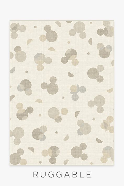 Bring the magic of Disney right into your own home with Mickey Polka Dots Natural Rug. Tinted in relaxed hues of beige and cream on a sand dollar backdrop, this rug is truly a dream come true. #washablerugs #disneyrugs #nurseryrugs Disney Rug, Slate Rug, Half Moons, Ruggable Rug, Disney Nursery, Disney Home Decor, Disney Decor, Natural Area Rugs, Gold Rug