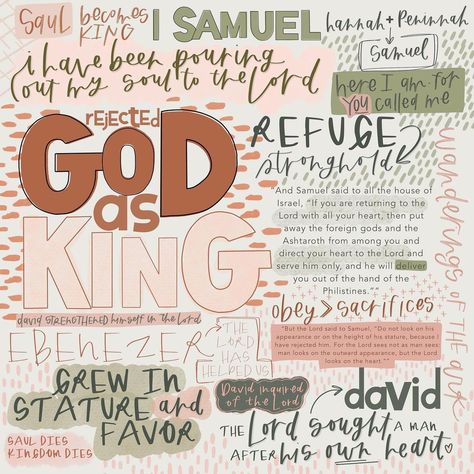 1 Samuel Bible Journaling, Samuel Bible, Personal Bible Study, 1 Samuel, Bible Games, Christian Bible Study, King David, Prayer Times, Bible Notes