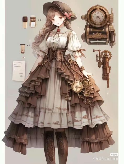 Dress With Jacket Outfit, Steampunk Dolls, Vestidos Anime, Punk Woman, Dreamy Gowns, Medieval Clothes, Pirate Outfit, Steampunk Dress, European Outfit