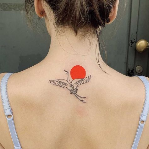 Red Sun Tattoo, Matching Family Tattoos, Infected Tattoo, Japanese Tattoo Women, Bodysuit Tattoos, Crane Tattoo, Family Tattoo Designs, Yakuza Tattoo, Sun Tattoos