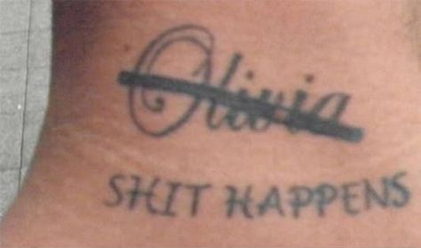 shit happens tattoo haha great! Tato Nama, 21 Tattoo, No Regrets Tattoo, See Tattoo, 7 Tattoo, Tattoo Fails, Bad Tattoos, S Name, 1 Tattoo