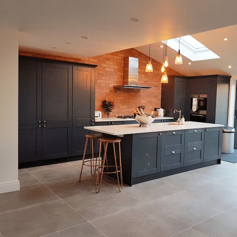 Kitchen Floor Tiles, Floor Tiles Design, House Extension Plans, Kitchen Diner Extension, Extension Plans, Open Plan Kitchen Dining Living, Open Plan Kitchen Diner, Grey Floor Tiles, Open Plan Kitchen Living