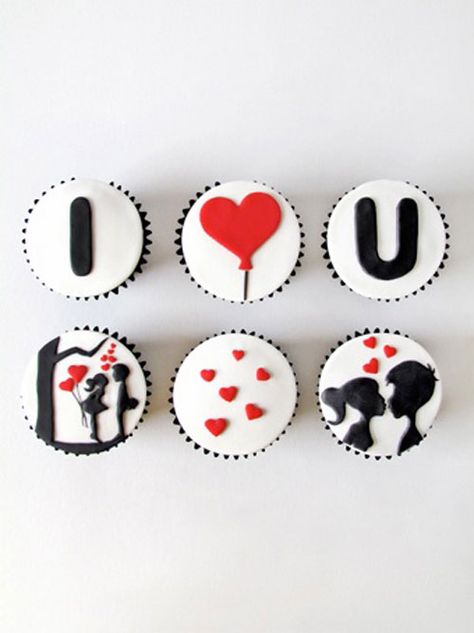 35+ Valentine's Day Cupcake Ideas - I Love You Cupcakes Kue Fondant, Deco Cupcake, Anniversary Cupcakes, Valentine Cupcakes, Cupcakes Design, Decorated Cupcakes, Valentine Day Cupcakes, Cupcakes Decorados, Valentines Cupcakes