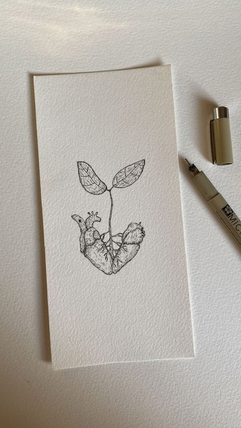 Heart Plant Drawing, Heart Plant, Minimalist Tattoo Ideas, Food Tattoos, Mouthwatering Food, Coffee Tattoos, Flash Tattoo Designs, Back Of Shoulder Tattoo, Plant Tattoo