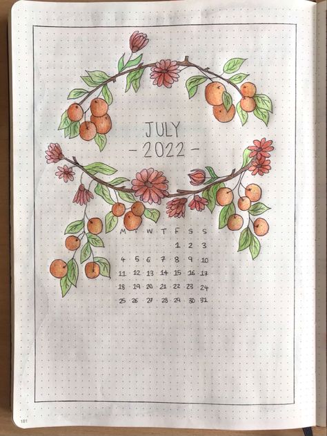 July at a glance title page with month calender #bulletjournaling #bulletjournalinspiration #july July Journal Page, Calligraphy Calendar, Planer Ideas, July Journal, July Month, July Calendar, Bullet Journal Cover Ideas, Cover Ideas, Bullet Journal Spread